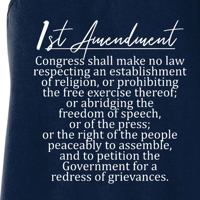 1st Amendment US Constitution Support Freedom Of Speech Women's Racerback Tank