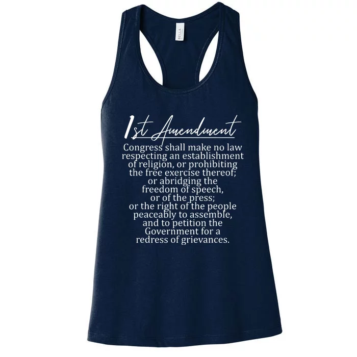 1st Amendment US Constitution Support Freedom Of Speech Women's Racerback Tank