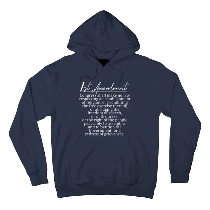 1st Amendment US Constitution Support Freedom Of Speech Tall Hoodie