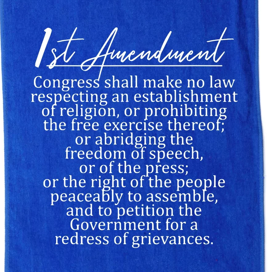 1st Amendment US Constitution Support Freedom Of Speech Platinum Collection Golf Towel