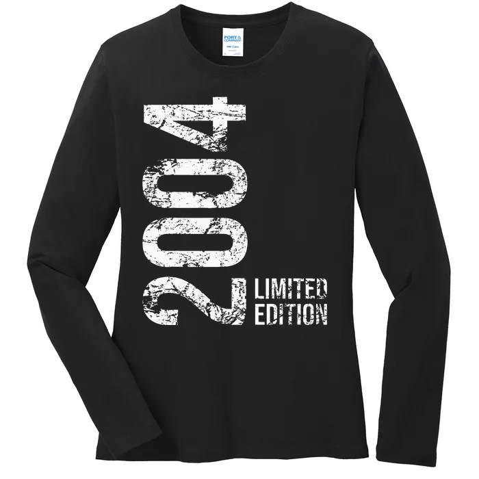 19th Birthday 19 Years Male Female Retro Vintage 2004 Gift Ladies Long Sleeve Shirt