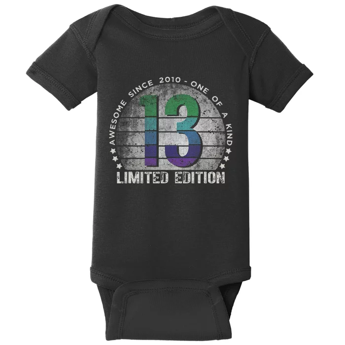 13th Birthday 13 Year Old Gifts Vintage 2010 Limited Edition Cute Baby Bodysuit