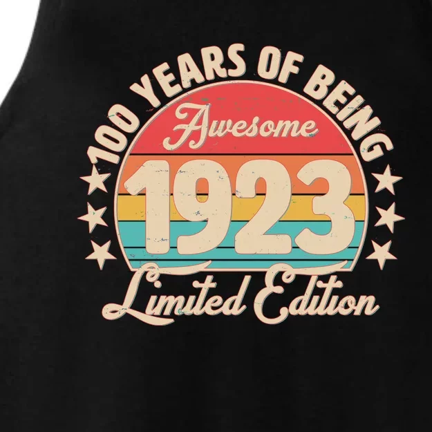 1923 Birthday 100 Years Of Of Being Awesome Limited Edition Ladies Tri-Blend Wicking Tank