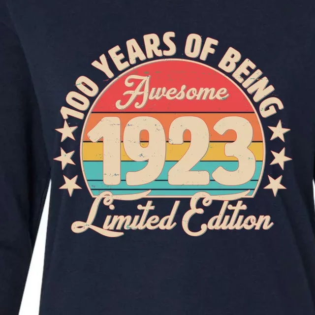 1923 Birthday 100 Years Of Of Being Awesome Limited Edition Womens Cotton Relaxed Long Sleeve T-Shirt