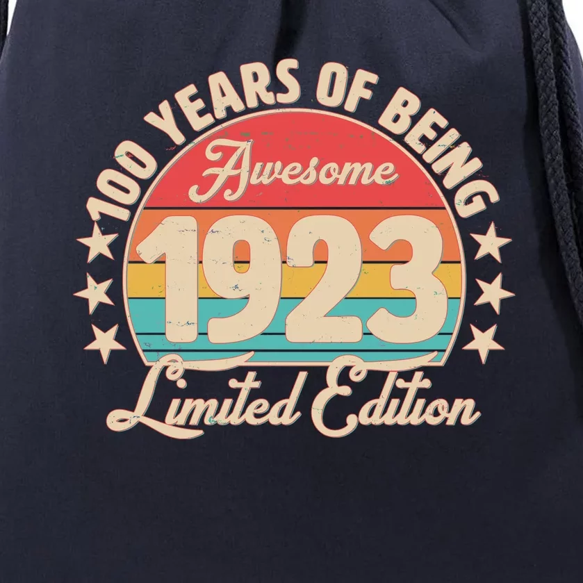 1923 Birthday 100 Years Of Of Being Awesome Limited Edition Drawstring Bag