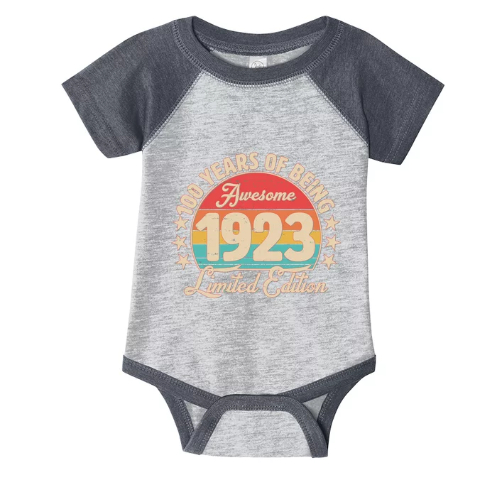 1923 Birthday 100 Years Of Of Being Awesome Limited Edition Infant Baby Jersey Bodysuit