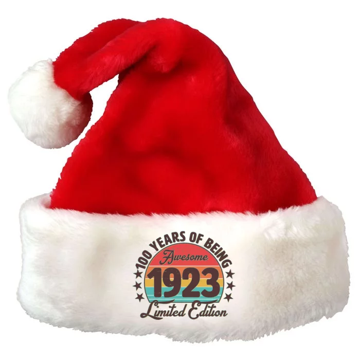 1923 Birthday 100 Years Of Of Being Awesome Limited Edition Premium Christmas Santa Hat