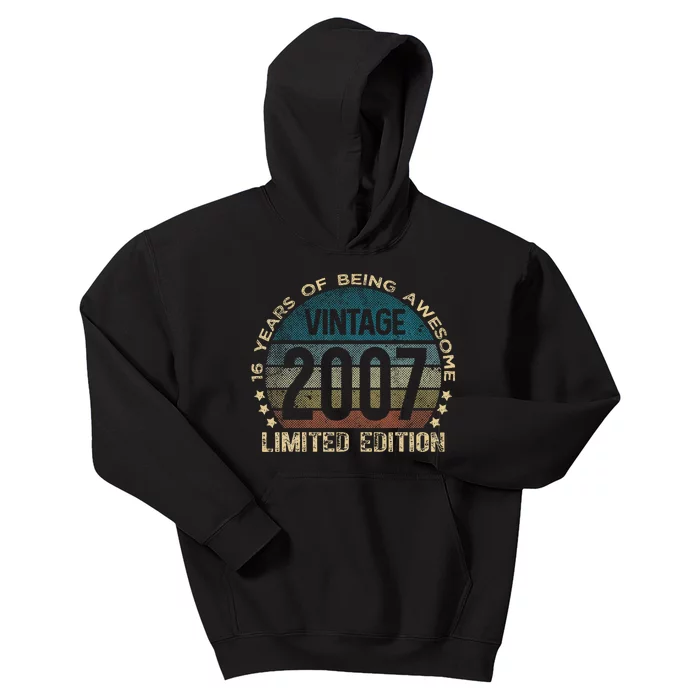 16th Birthday 16 Year Old Limited Edition Gifts Vintage 2007 Kids Hoodie