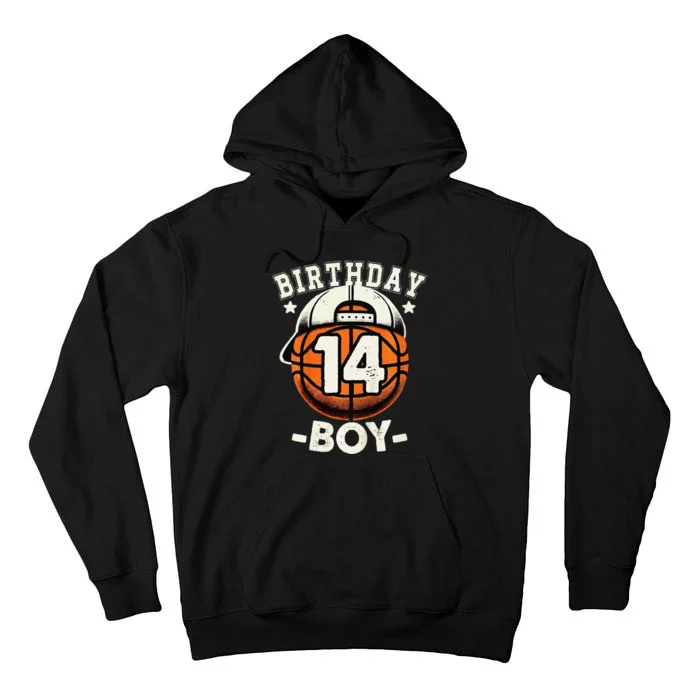 14th Birthday 14 Year Old Basketball Theme Decorations Tall Hoodie