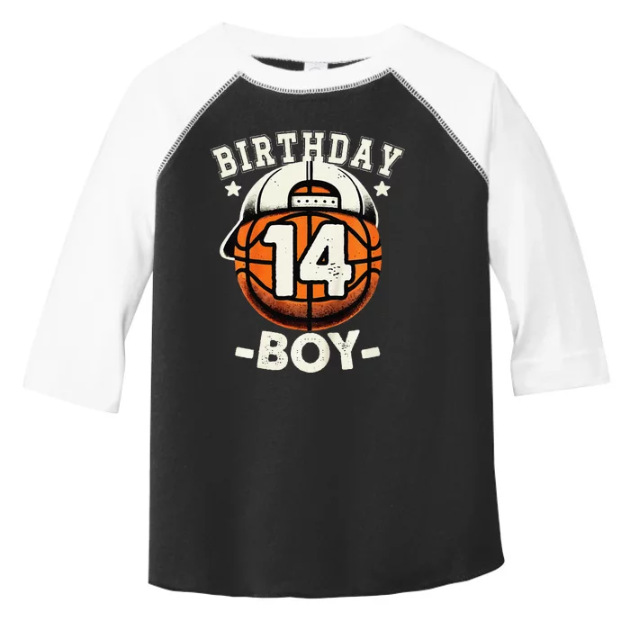 14th Birthday 14 Year Old Basketball Theme Decorations Toddler Fine Jersey T-Shirt