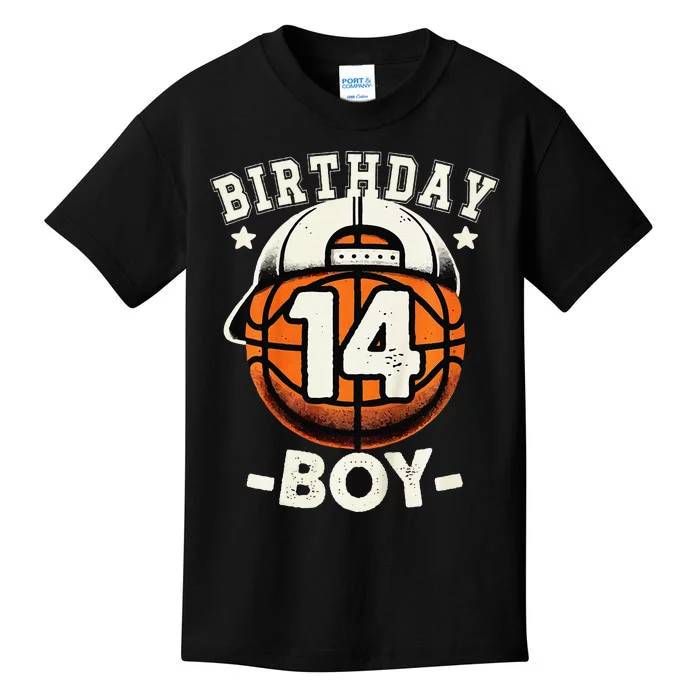 14th Birthday 14 Year Old Basketball Theme Decorations Kids T-Shirt