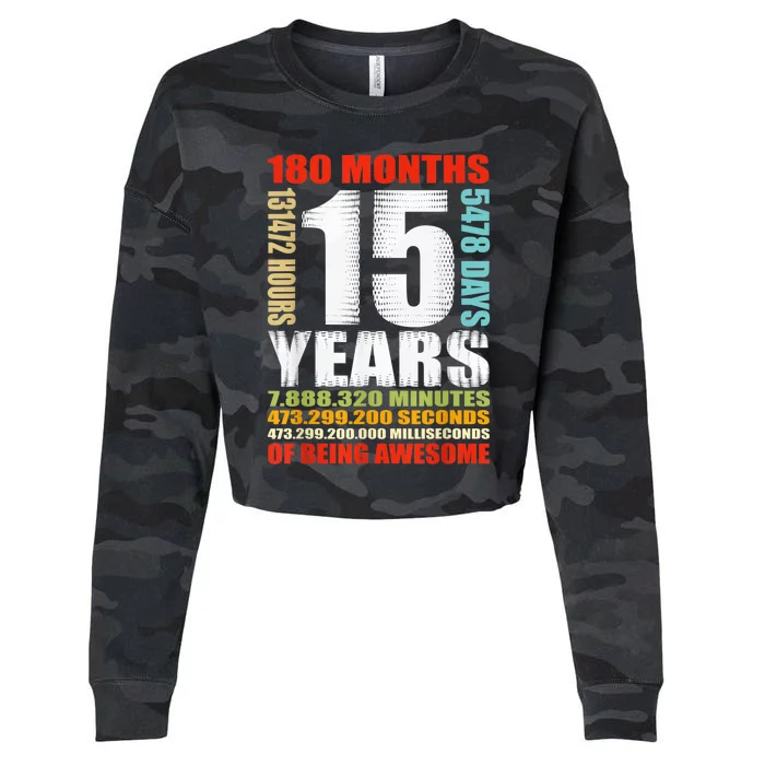 15th Birthday 15 Years Old Boy Girl  Being Awesome Cropped Pullover Crew