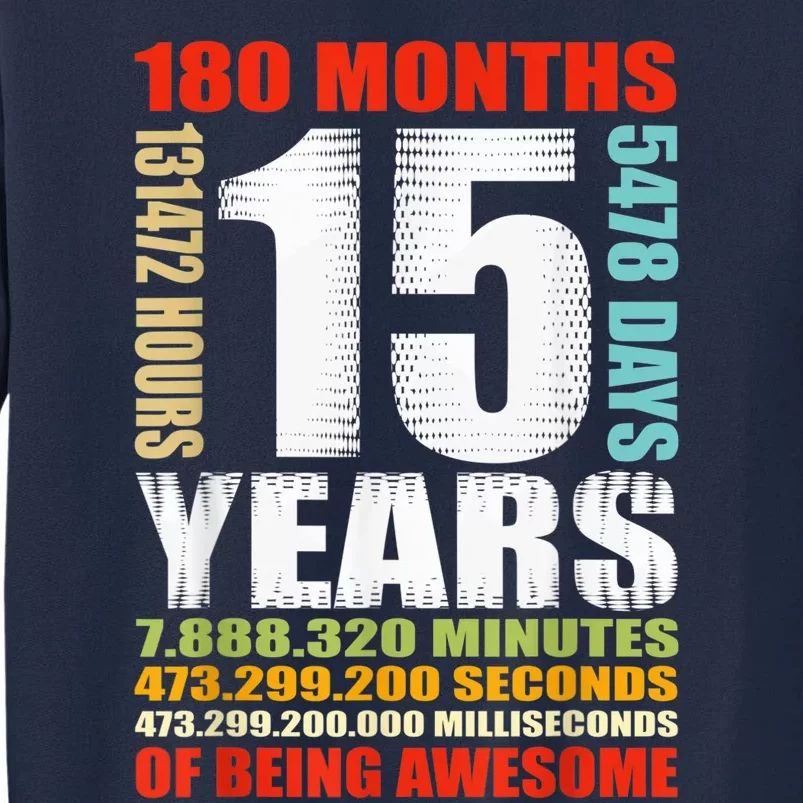 15th Birthday 15 Years Old Boy Girl  Being Awesome Tall Sweatshirt