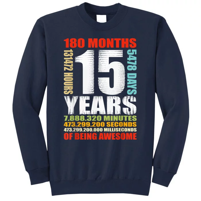 15th Birthday 15 Years Old Boy Girl  Being Awesome Tall Sweatshirt