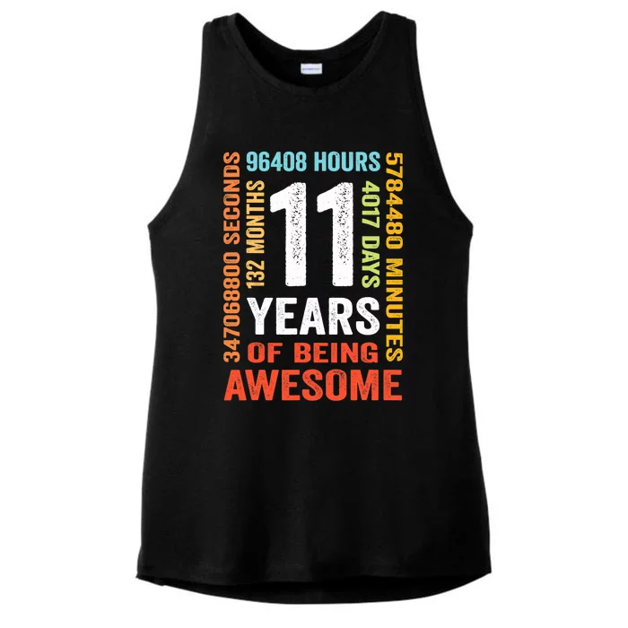 11th Birthday 11 Years Old Vintage Retro 132 Months Ladies Tri-Blend Wicking Tank