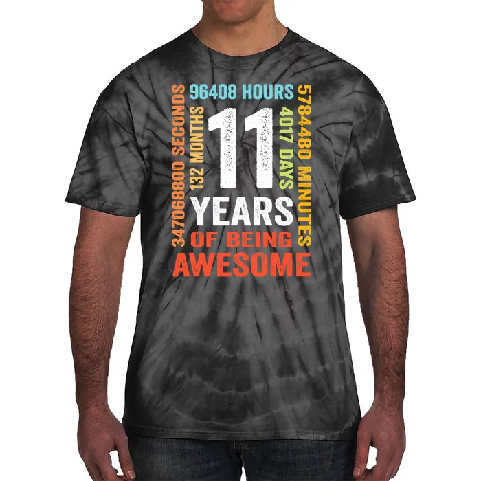 11th Birthday 11 Years Old Vintage Retro 132 Months Tie-Dye T-Shirt