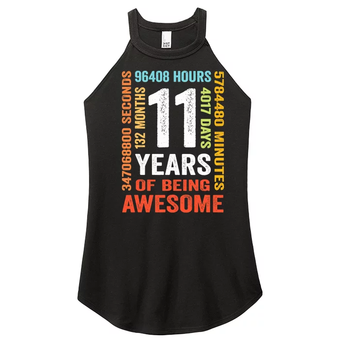 11th Birthday 11 Years Old Vintage Retro 132 Months Women’s Perfect Tri Rocker Tank