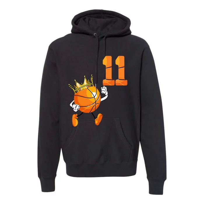 11th Birthday 11 Years Old Basketball Lover Theme Party Premium Hoodie