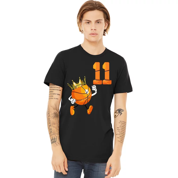 11th Birthday 11 Years Old Basketball Lover Theme Party Premium T-Shirt