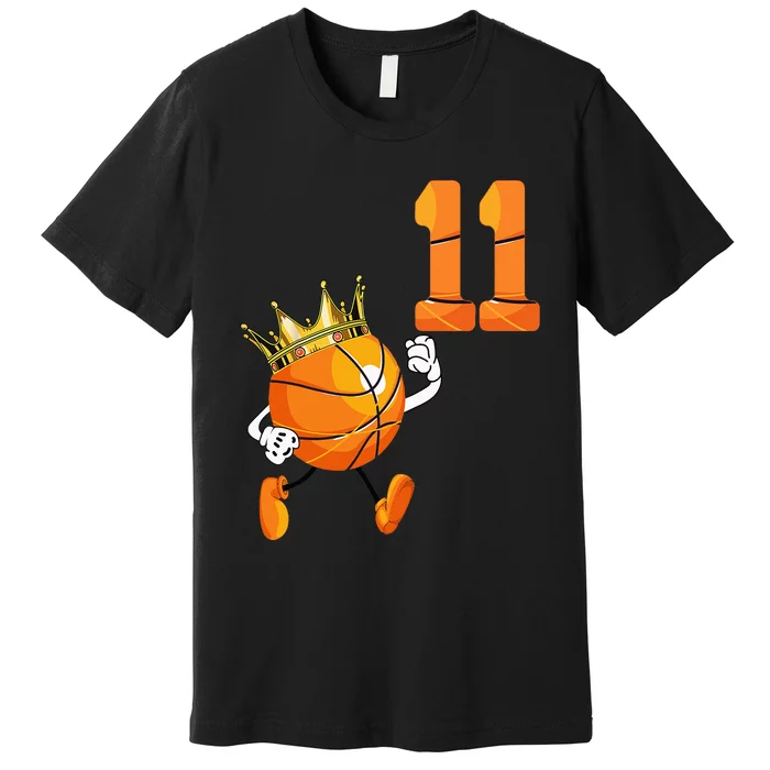 11th Birthday 11 Years Old Basketball Lover Theme Party Premium T-Shirt