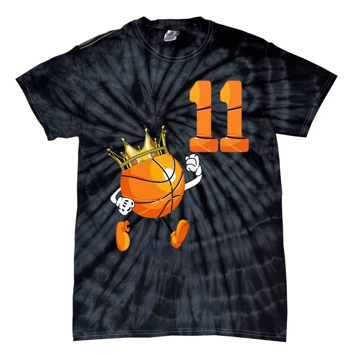 11th Birthday 11 Years Old Basketball Lover Theme Party Tie-Dye T-Shirt