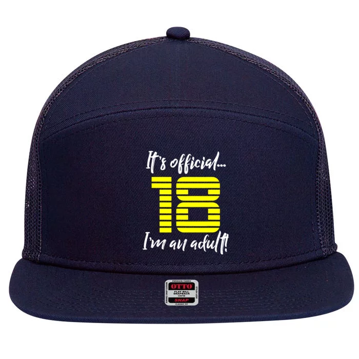 18th Birthday 7 Panel Mesh Trucker Snapback Hat