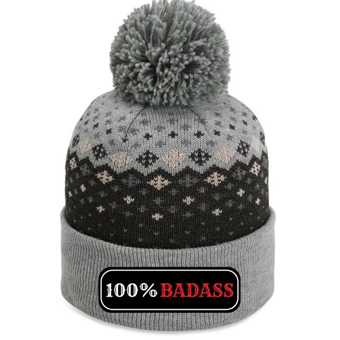 100% Badass The Baniff Cuffed Pom Beanie