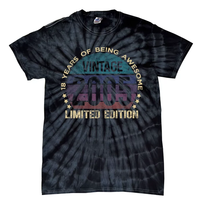 18th Birthday 18 Year Old Limited Edition Gifts Vintage 2005 Funny Cute Tie-Dye T-Shirt