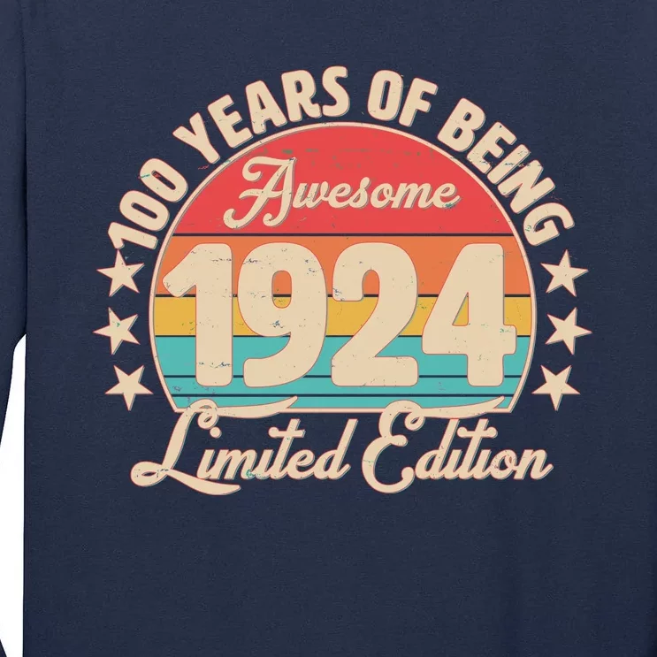 1924 Birthday 100 Years Of Being Awesome Limited Edition Tall Long Sleeve T-Shirt