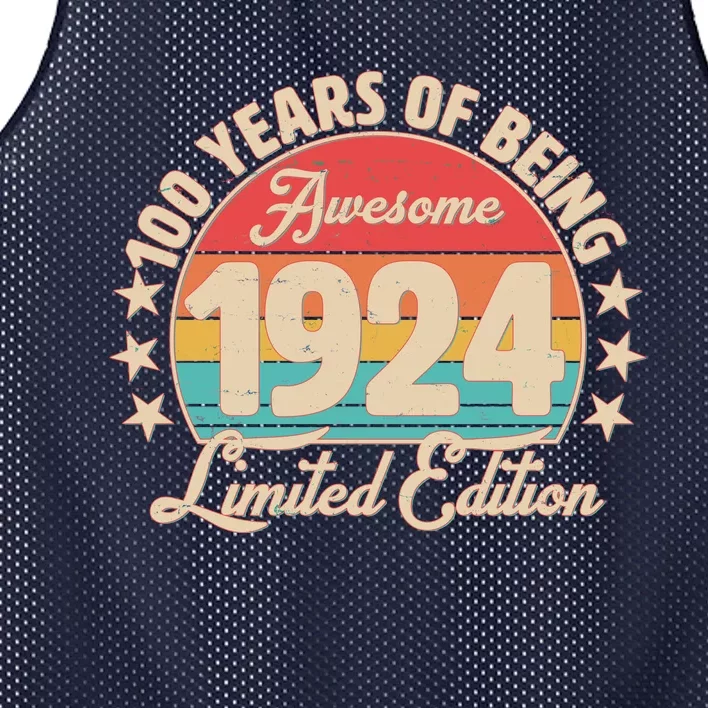 1924 Birthday 100 Years Of Being Awesome Limited Edition Mesh Reversible Basketball Jersey Tank