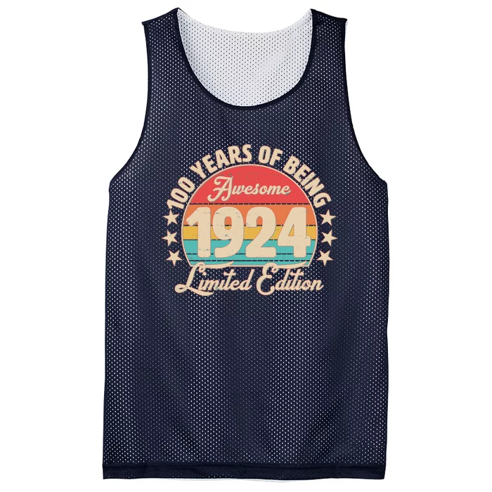 1924 Birthday 100 Years Of Being Awesome Limited Edition Mesh Reversible Basketball Jersey Tank