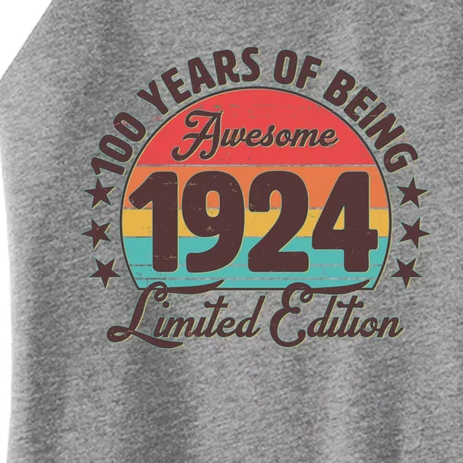 1924 Birthday 100 Years Of Being Awesome Limited Edition Women’s Perfect Tri Rocker Tank