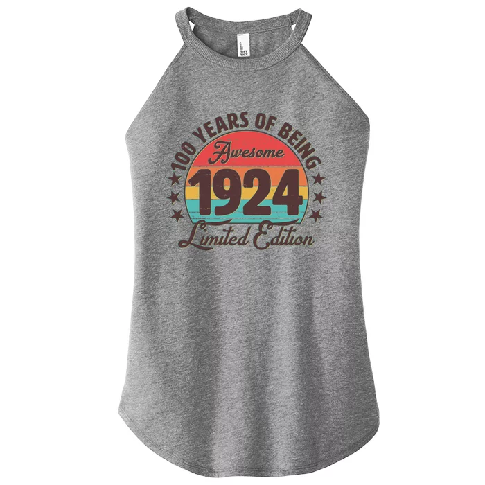 1924 Birthday 100 Years Of Being Awesome Limited Edition Women’s Perfect Tri Rocker Tank