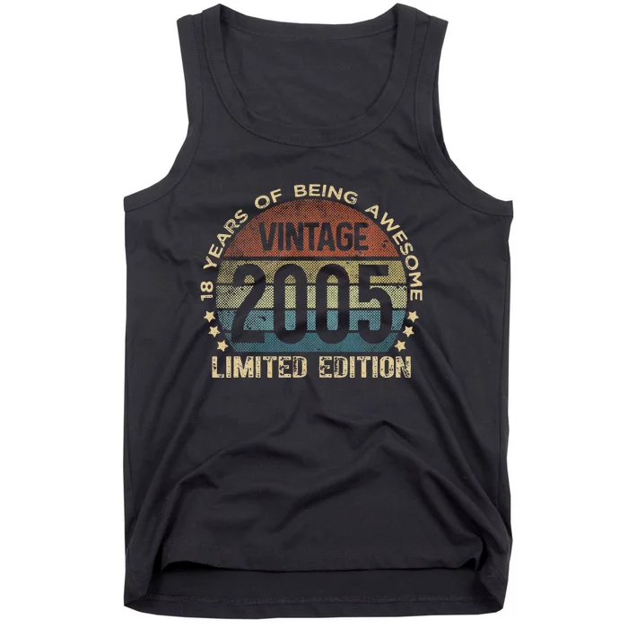 18th Birthday 18 Year Old Limited Edition Gifts Vintage 2005 Funny Tank Top