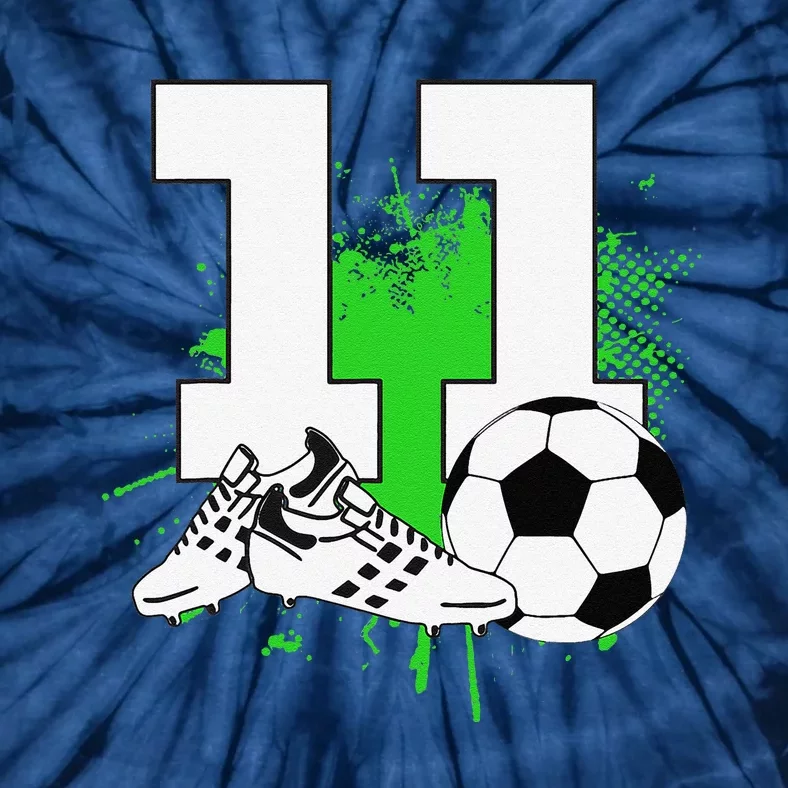 11th Birthday 11 Year Old Soccer Player Birthday Party Tie-Dye T-Shirt