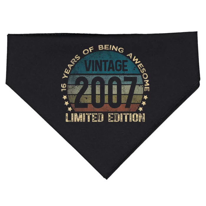 16th Birthday 16 Year Old Limited Edition Gifts Vintage 2007 USA-Made Doggie Bandana