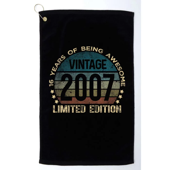 16th Birthday 16 Year Old Limited Edition Gifts Vintage 2007 Platinum Collection Golf Towel