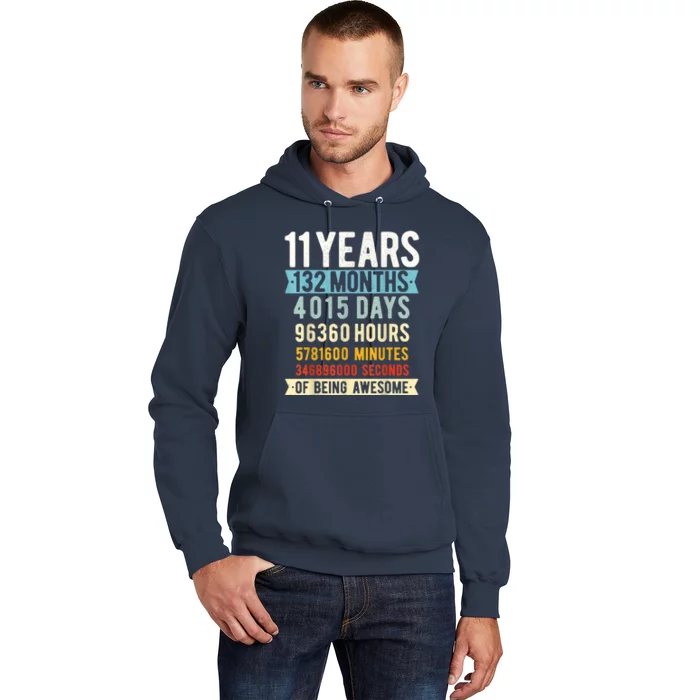 11th Birthday 11 Years Old Vintage Retro 132 Months Shirt Hoodie