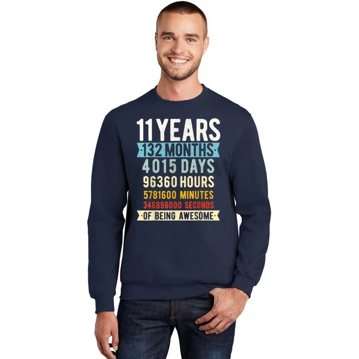 11th Birthday 11 Years Old Vintage Retro 132 Months Shirt Sweatshirt