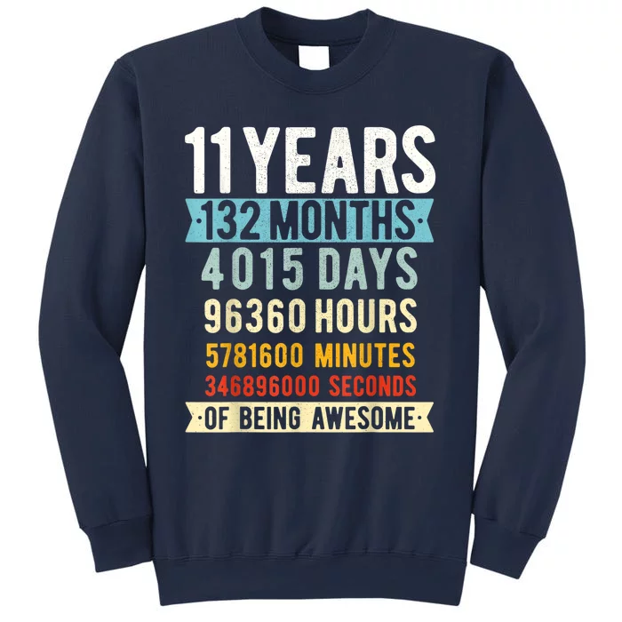 11th Birthday 11 Years Old Vintage Retro 132 Months Shirt Sweatshirt