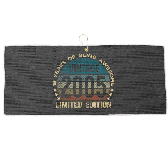 18th Birthday 18 Year Old Limited Edition Gifts Vintage 2005 Large Microfiber Waffle Golf Towel