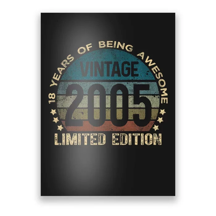 18th Birthday 18 Year Old Limited Edition Gifts Vintage 2005 Poster