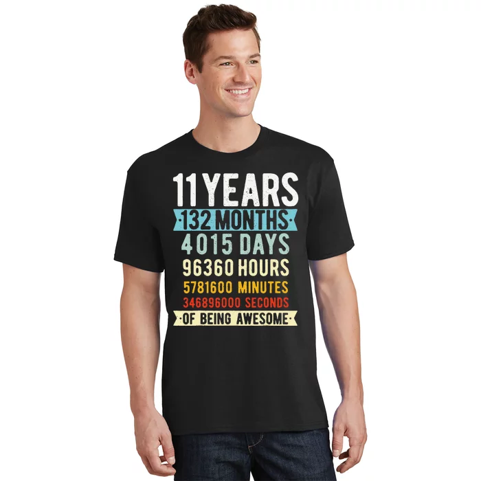 11th Birthday 11 Years Old Vintage Retro 132 Months Cute T-Shirt