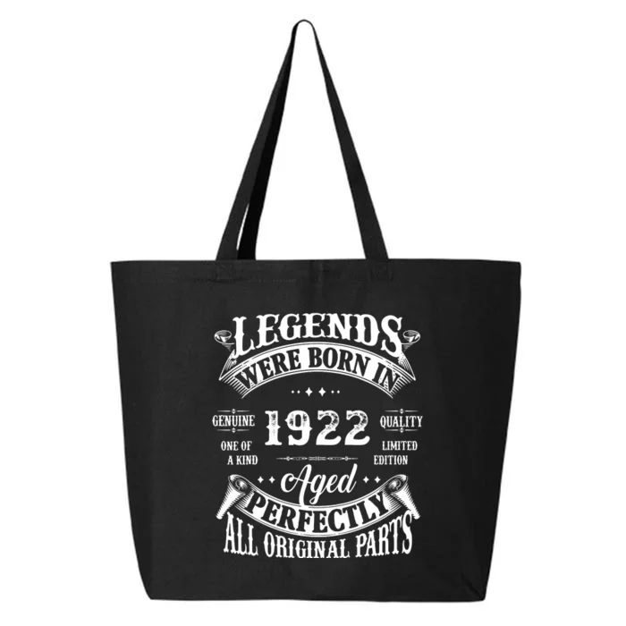 100 Birthday 1922 Gift Vintage 100 Birthday 25L Jumbo Tote