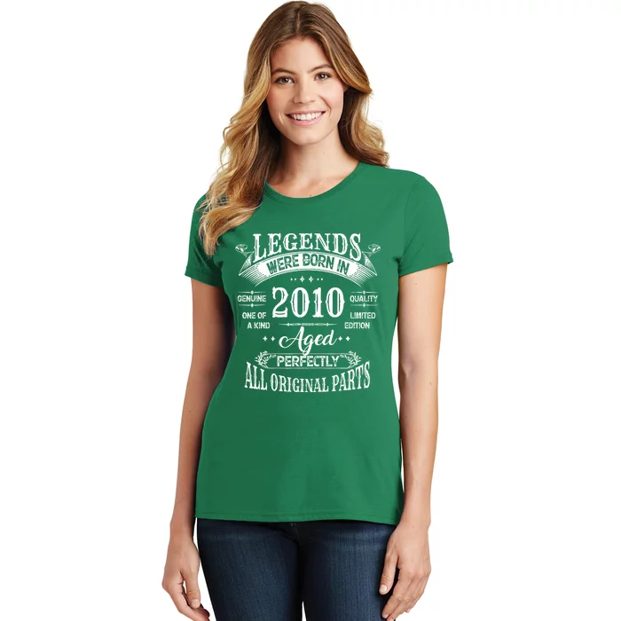 14th Birthday 14 Years Old Vintage Legends Born In 2010 Women's T-Shirt