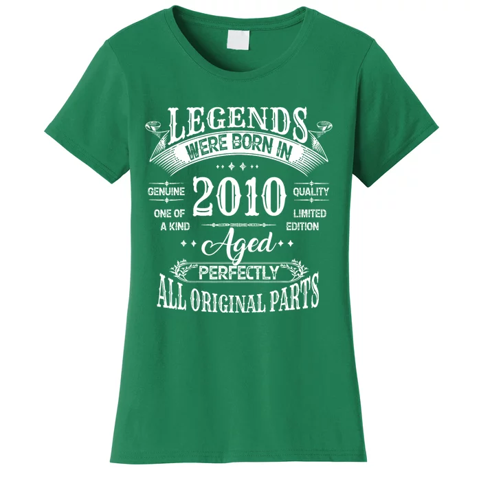 14th Birthday 14 Years Old Vintage Legends Born In 2010 Women's T-Shirt