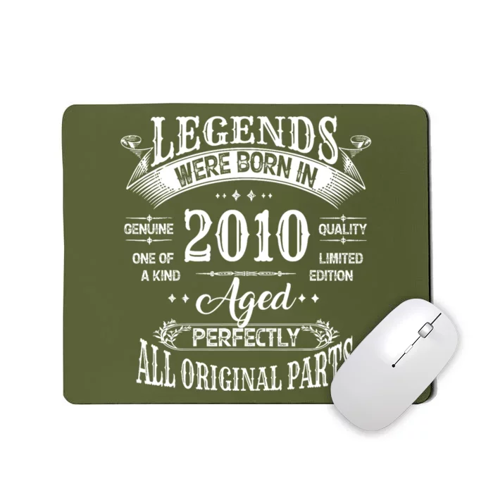 14th Birthday 14 Years Old Vintage Legends Born In 2010 Mousepad