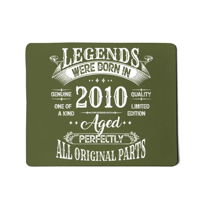 14th Birthday 14 Years Old Vintage Legends Born In 2010 Mousepad