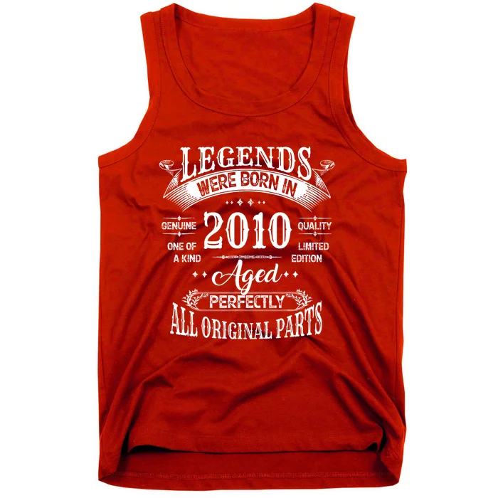 14th Birthday 14 Years Old Vintage Legends Born In 2010 Tank Top