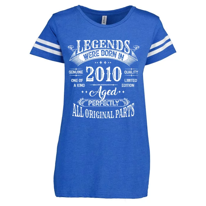 14th Birthday 14 Years Old Vintage Legends Born In 2010 Enza Ladies Jersey Football T-Shirt